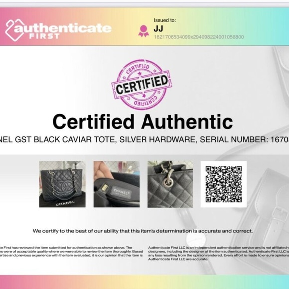 100% Authentic Chanel GST Back caviar Tote, Silver - Picture 10 of 14